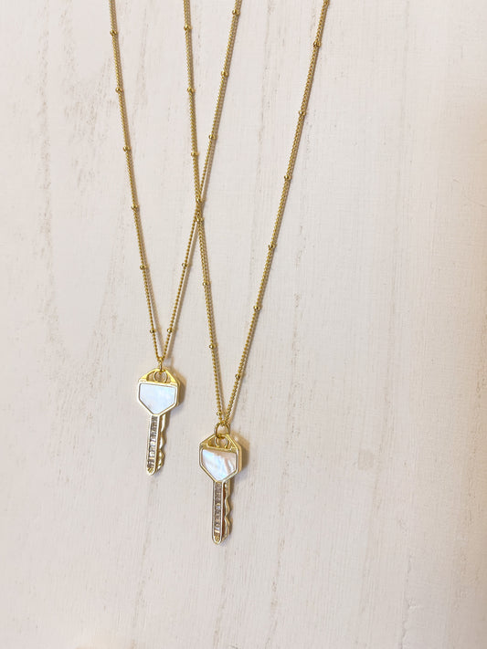 Opal Key Necklace