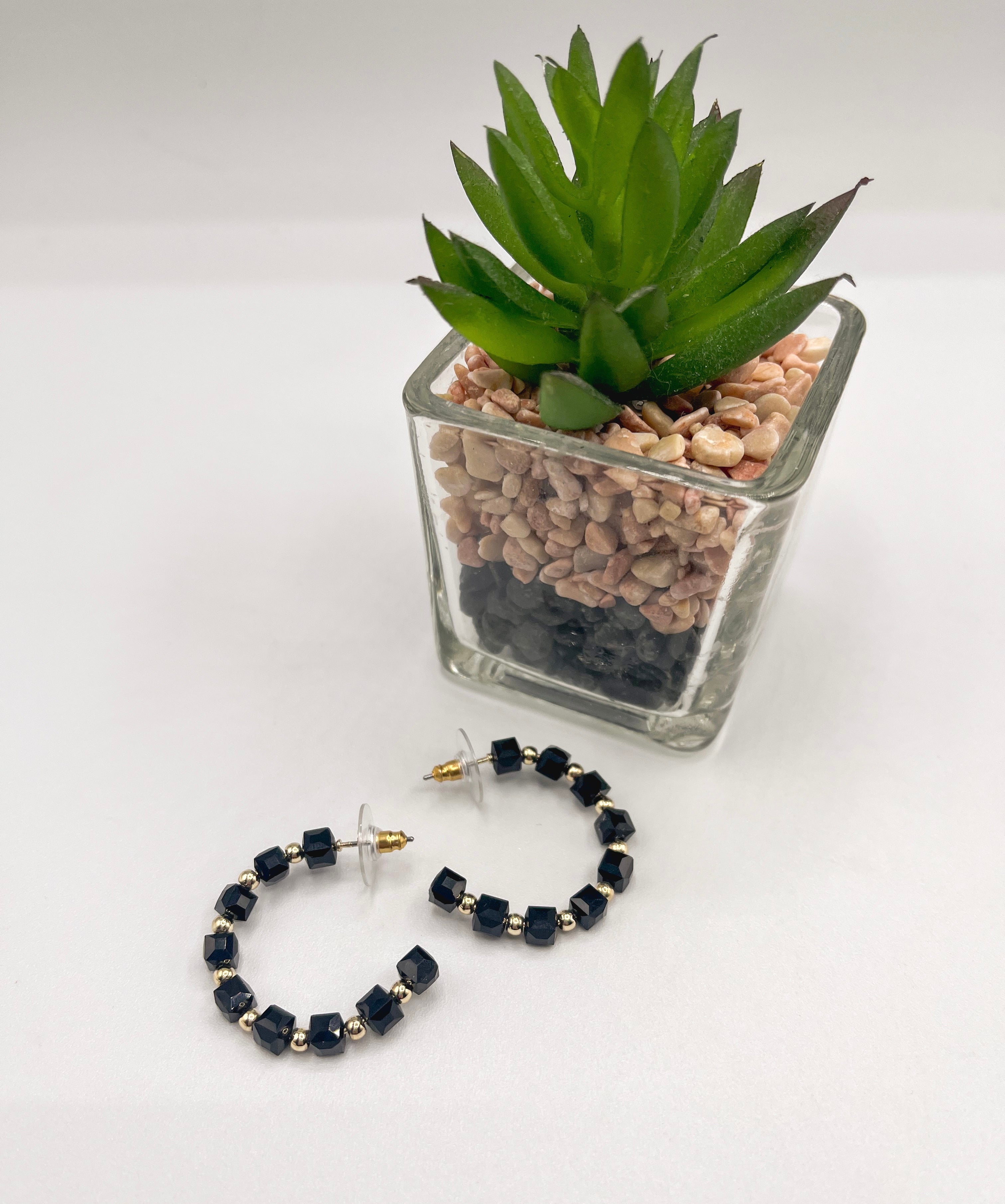 Bead n Gold Hoops