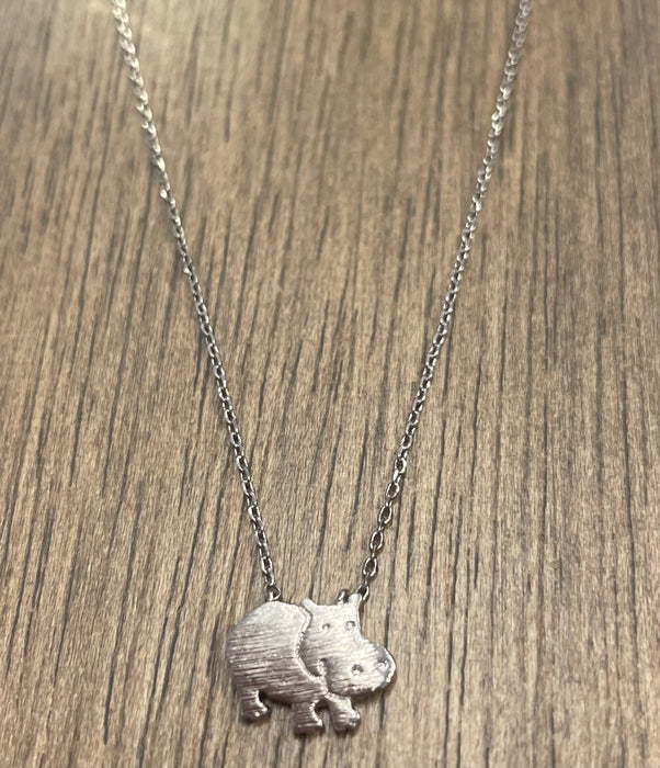 Dainty Hippo Necklace