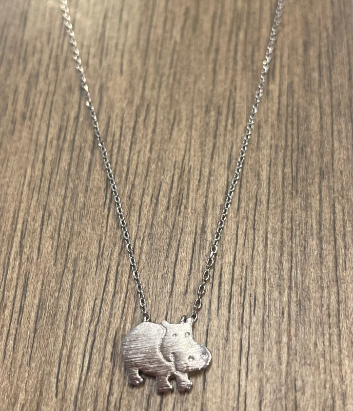 Dainty Hippo Necklace